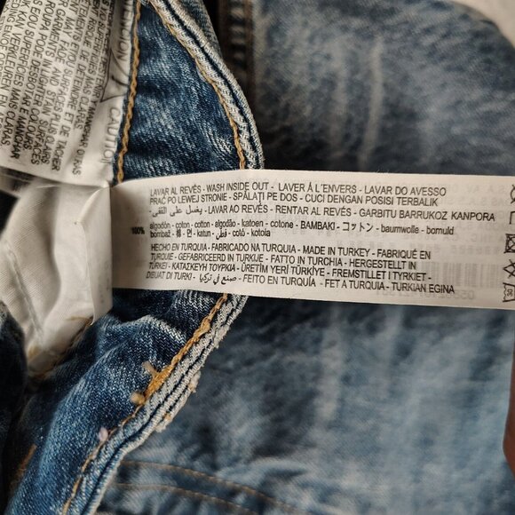 Zara Mom Jeans High-Rise Straight Distressed Ripped Sz 6 - Picture 9 of 12